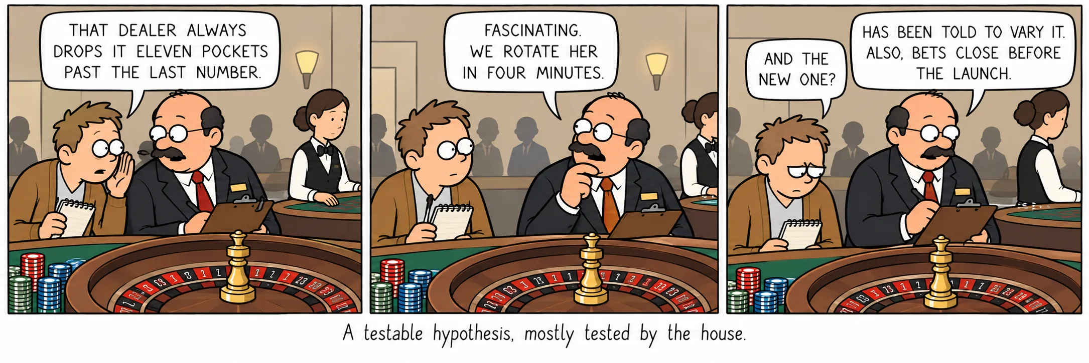 Une hypothèse testable, surtout testée par le casino.